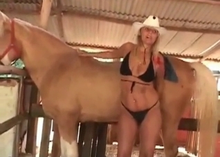 Jockey takes care of her animal